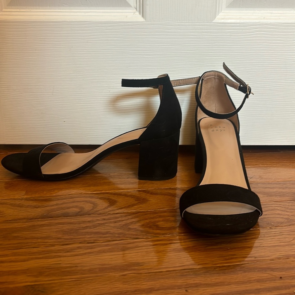 Black Suede Block Heel